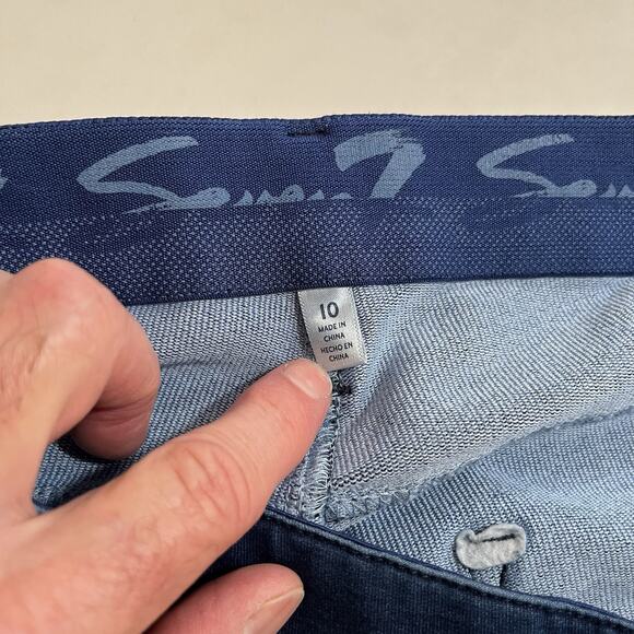 Seven 7 Jeans Women's Size 10 Brooks Knit Denim Legging Stretch Pockets - Picture 3 of 6